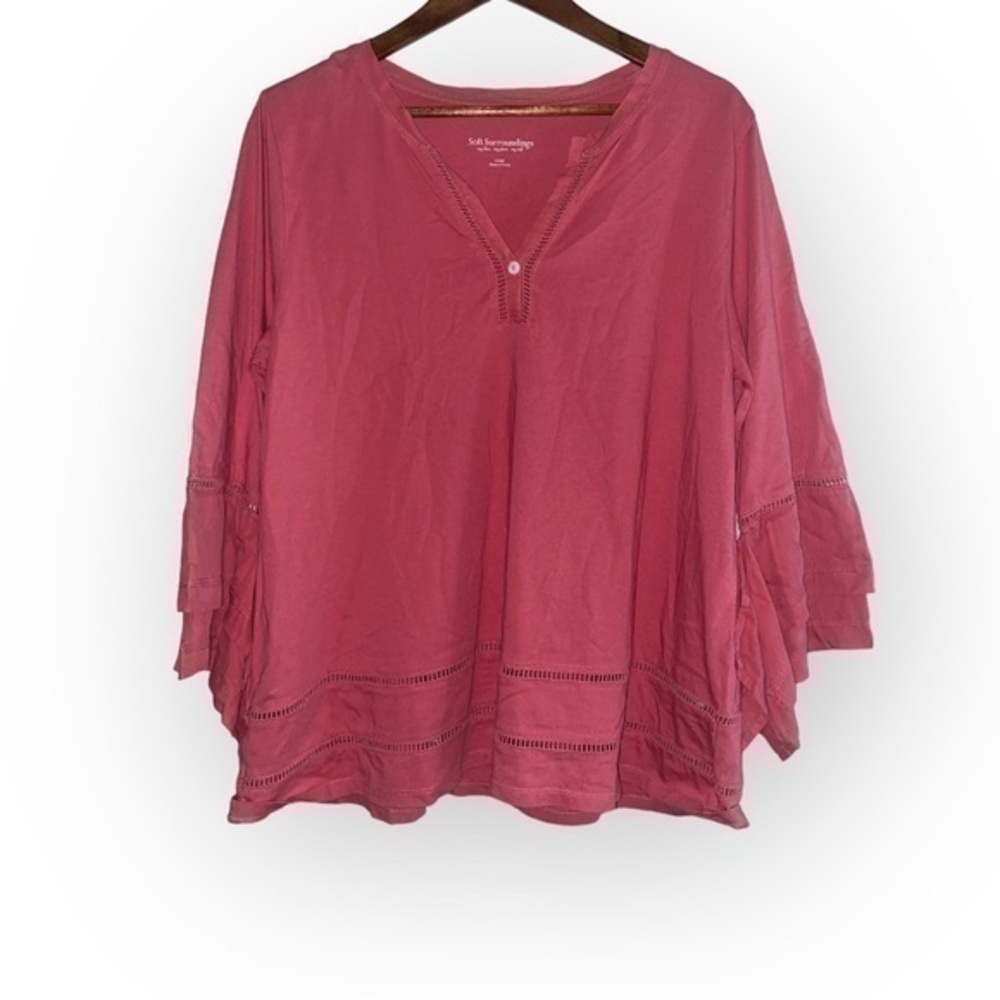 Soft Surroundings Imogen Eyelet Blouse SIZE LARGE